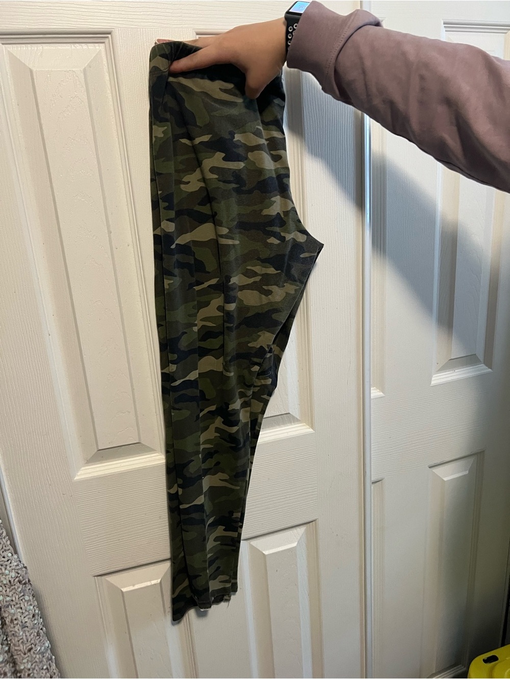 No Boundaries Camo Leggings in Olive Green and Black